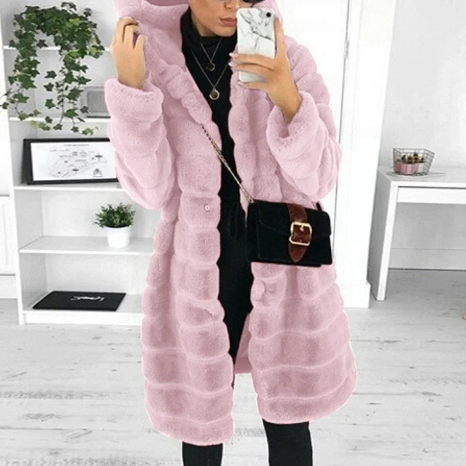 Julienne - Women's Hooded Faux Fur Coat