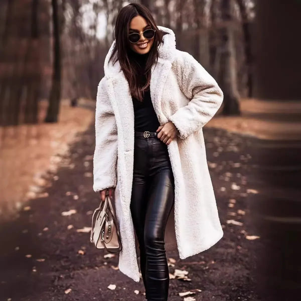 Juno - Women's Long Hooded Teddy Coat