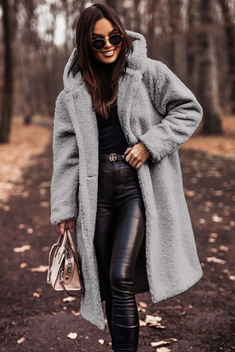 Juno - Women's Long Hooded Teddy Coat