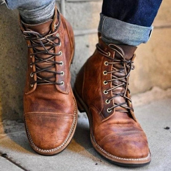 Kenneth - Men's Leather Lace Up Work Boots