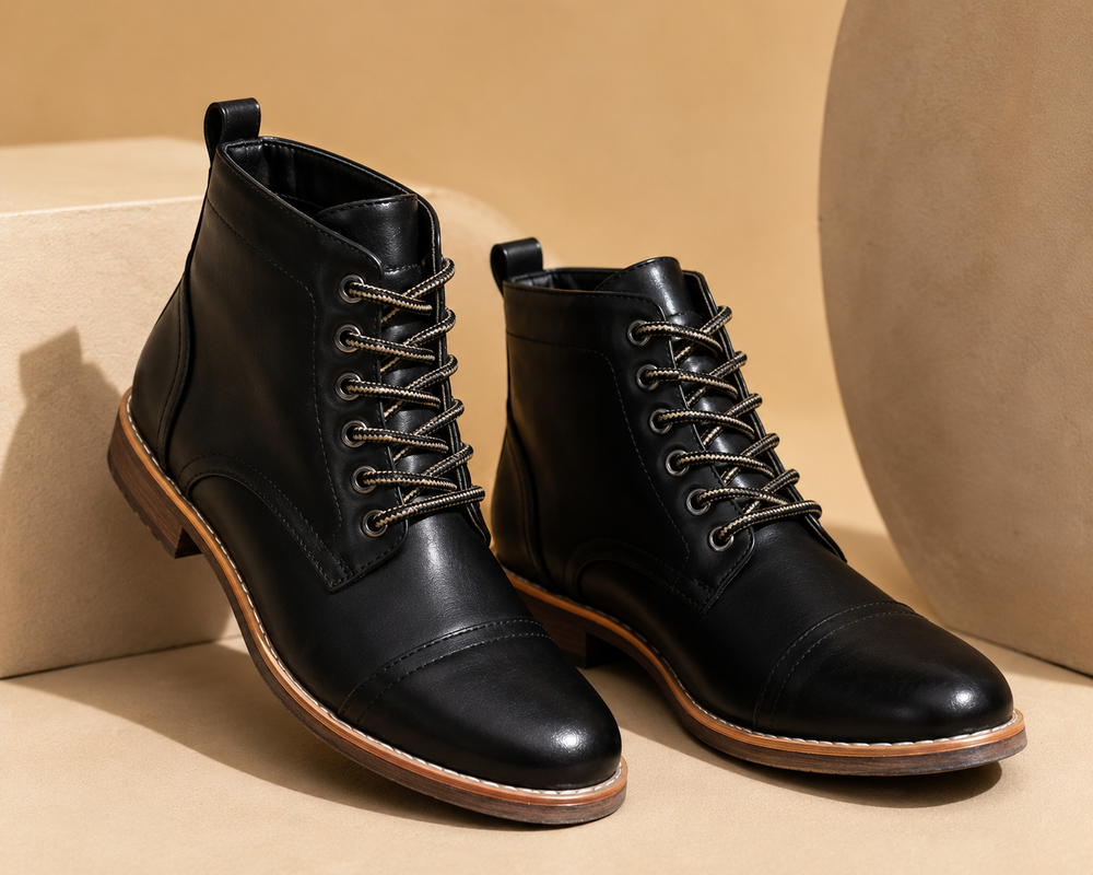 Kenneth - Men's Leather Lace Up Work Boots