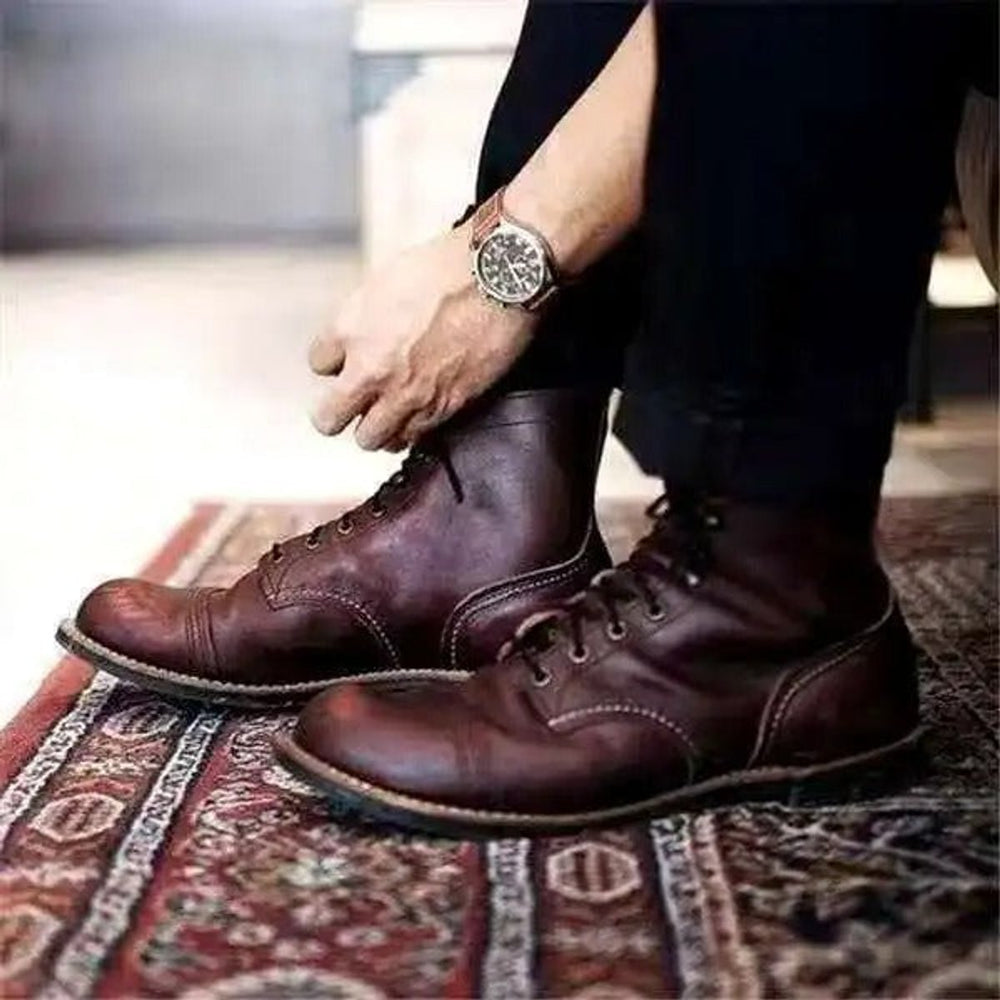 Kenneth - Men's Leather Lace Up Work Boots