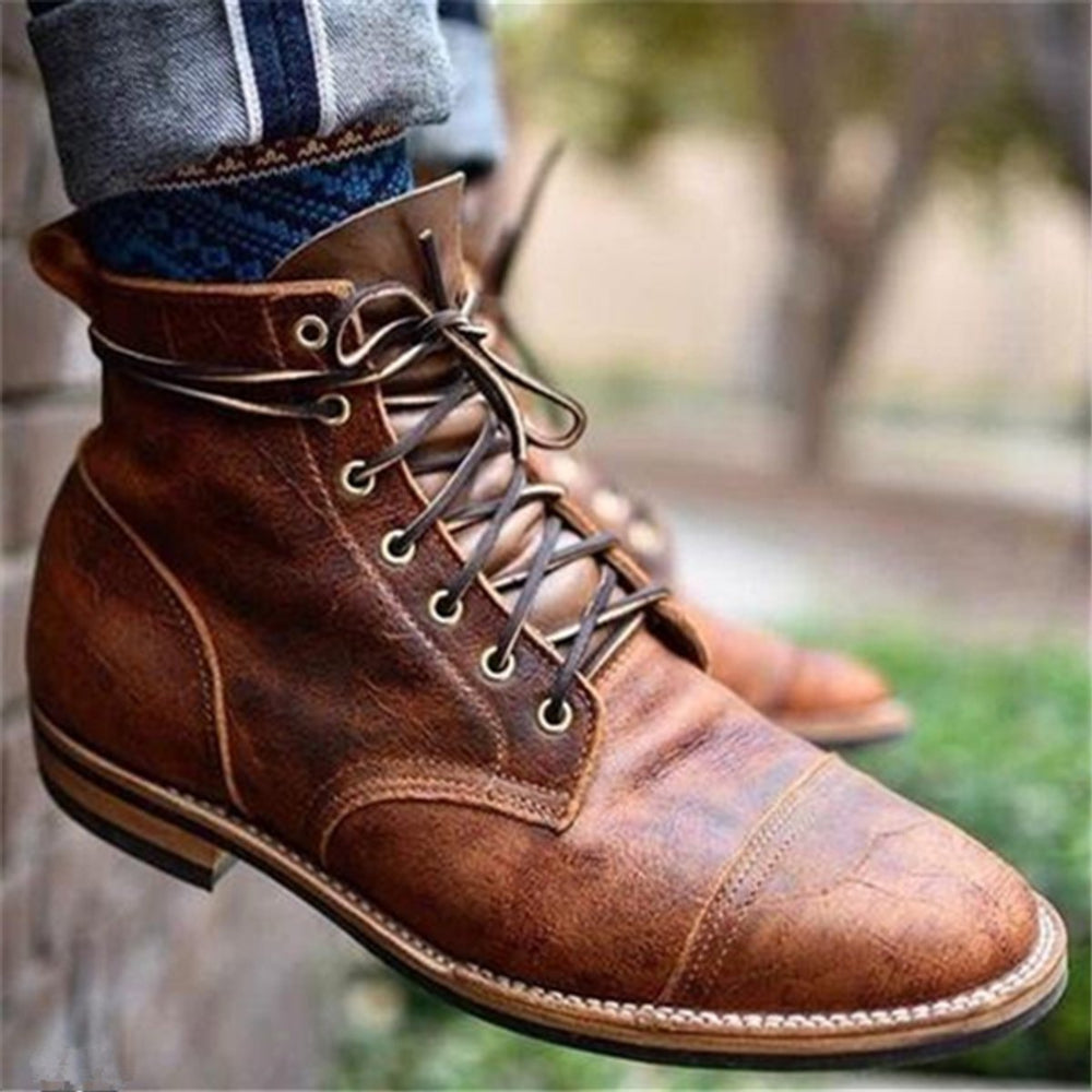 Kenneth - Men's Leather Lace Up Work Boots