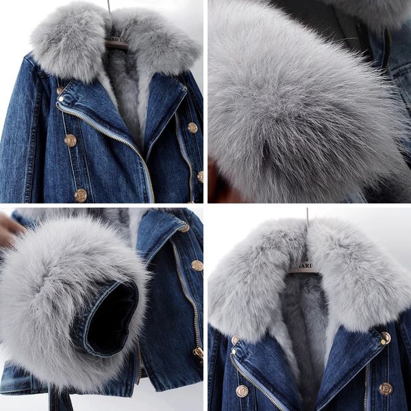 Lark - Women's Faux Fur Denim Jacket