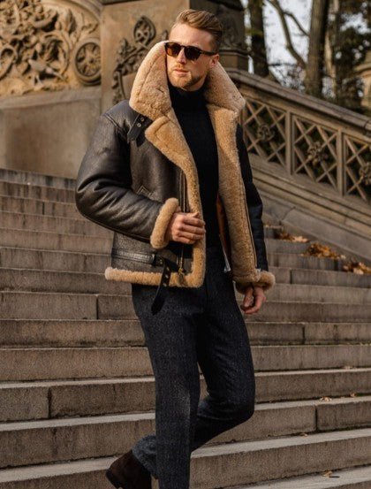 Mathias - Men's Shearling Aviator Jacket