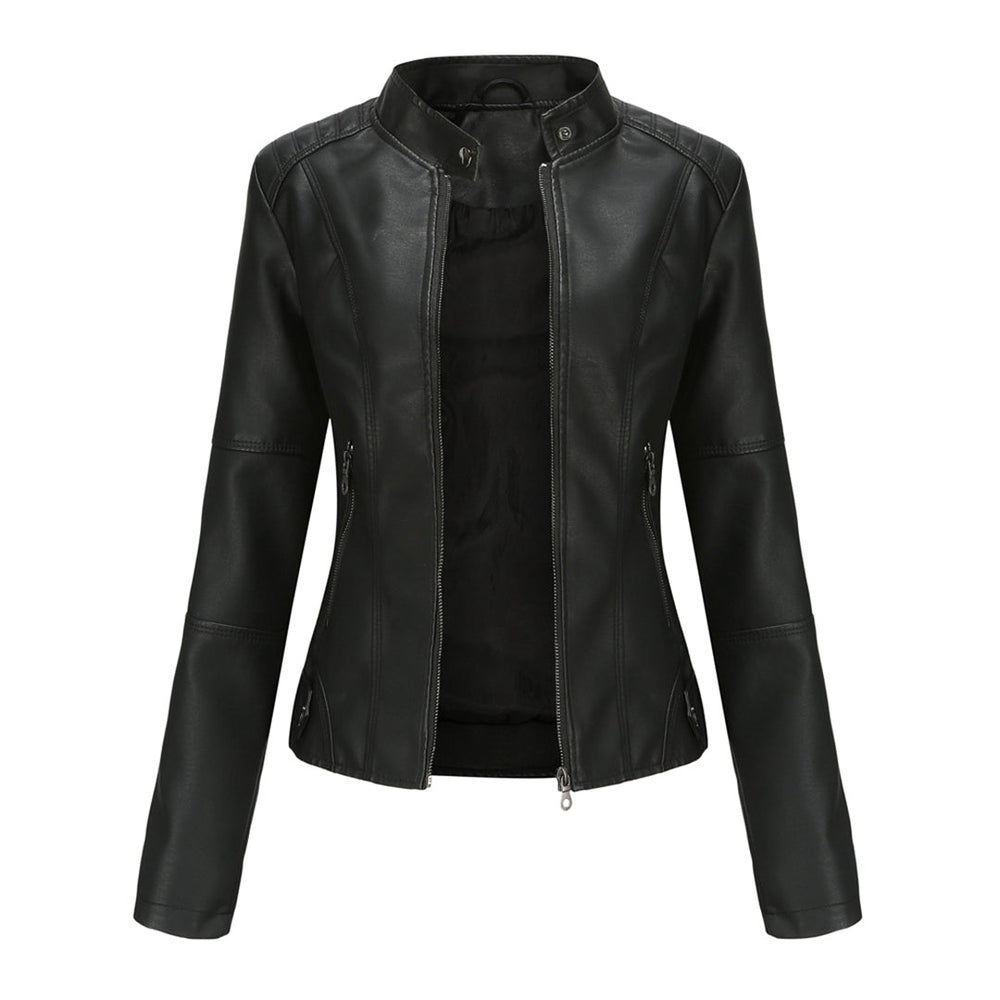 Mavis - Women's Faux Leather Biker Jacket