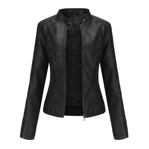 Mavis - Women's Faux Leather Biker Jacket