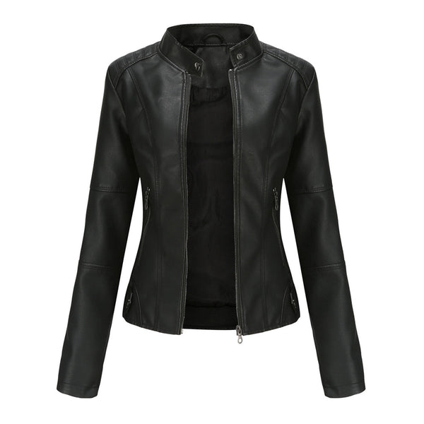 Mavis - Women's Faux Leather Biker Jacket