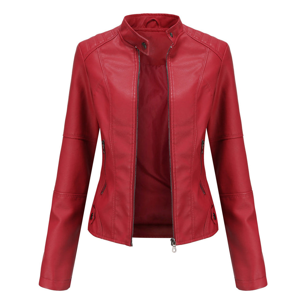 Mavis - Women's Faux Leather Biker Jacket