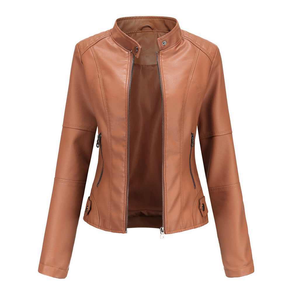 Mavis - Women's Faux Leather Biker Jacket