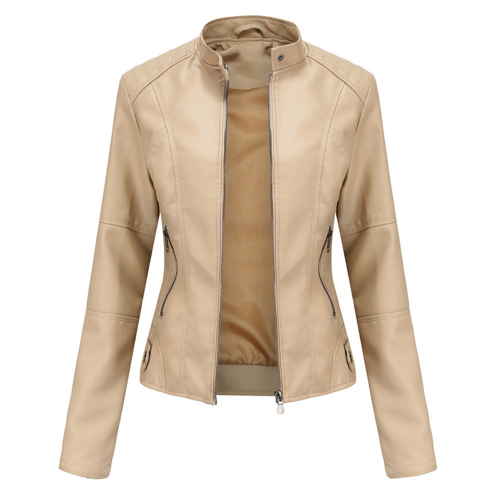 Mavis - Women's Faux Leather Biker Jacket