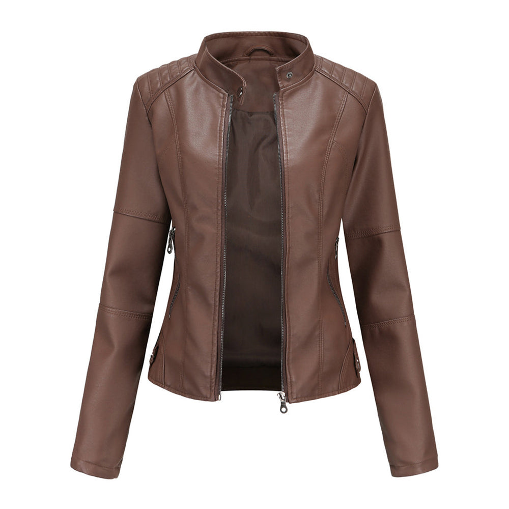 Mavis - Women's Faux Leather Biker Jacket