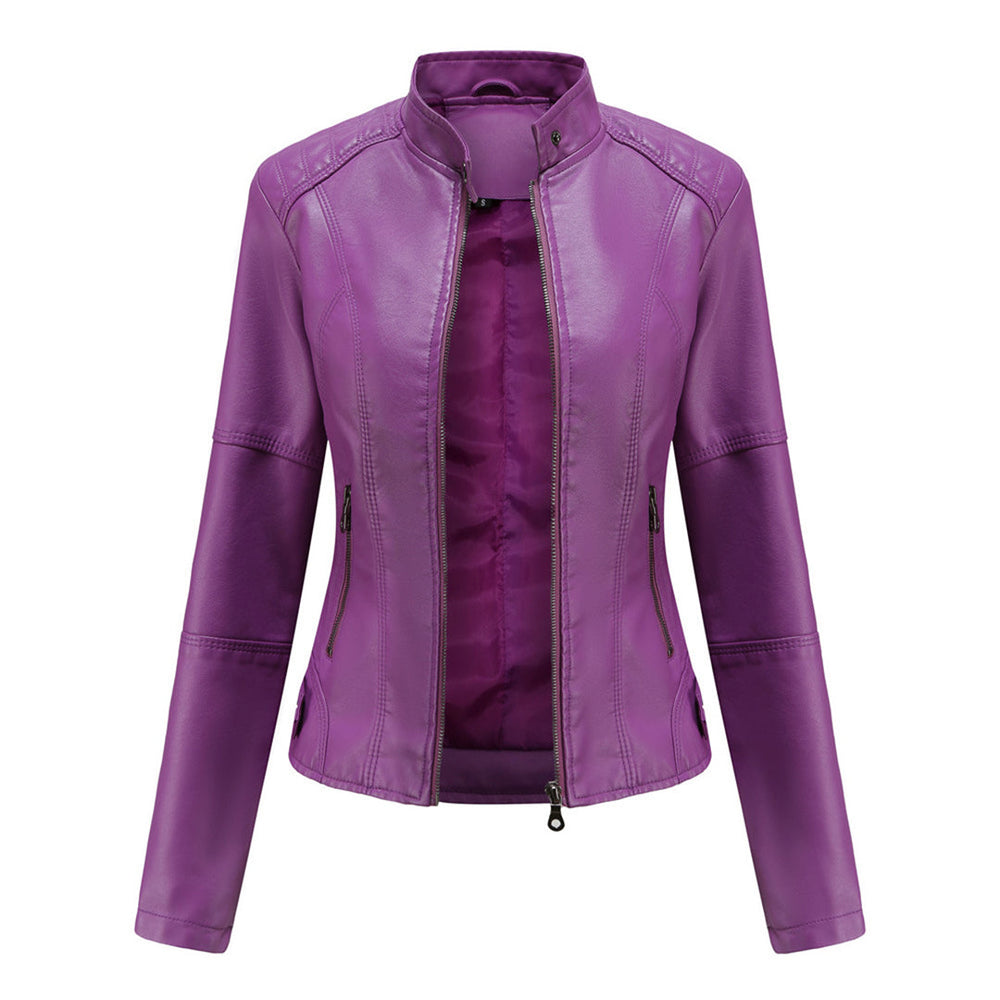 Mavis - Women's Faux Leather Biker Jacket