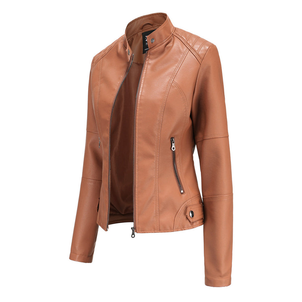Mavis - Women's Faux Leather Biker Jacket