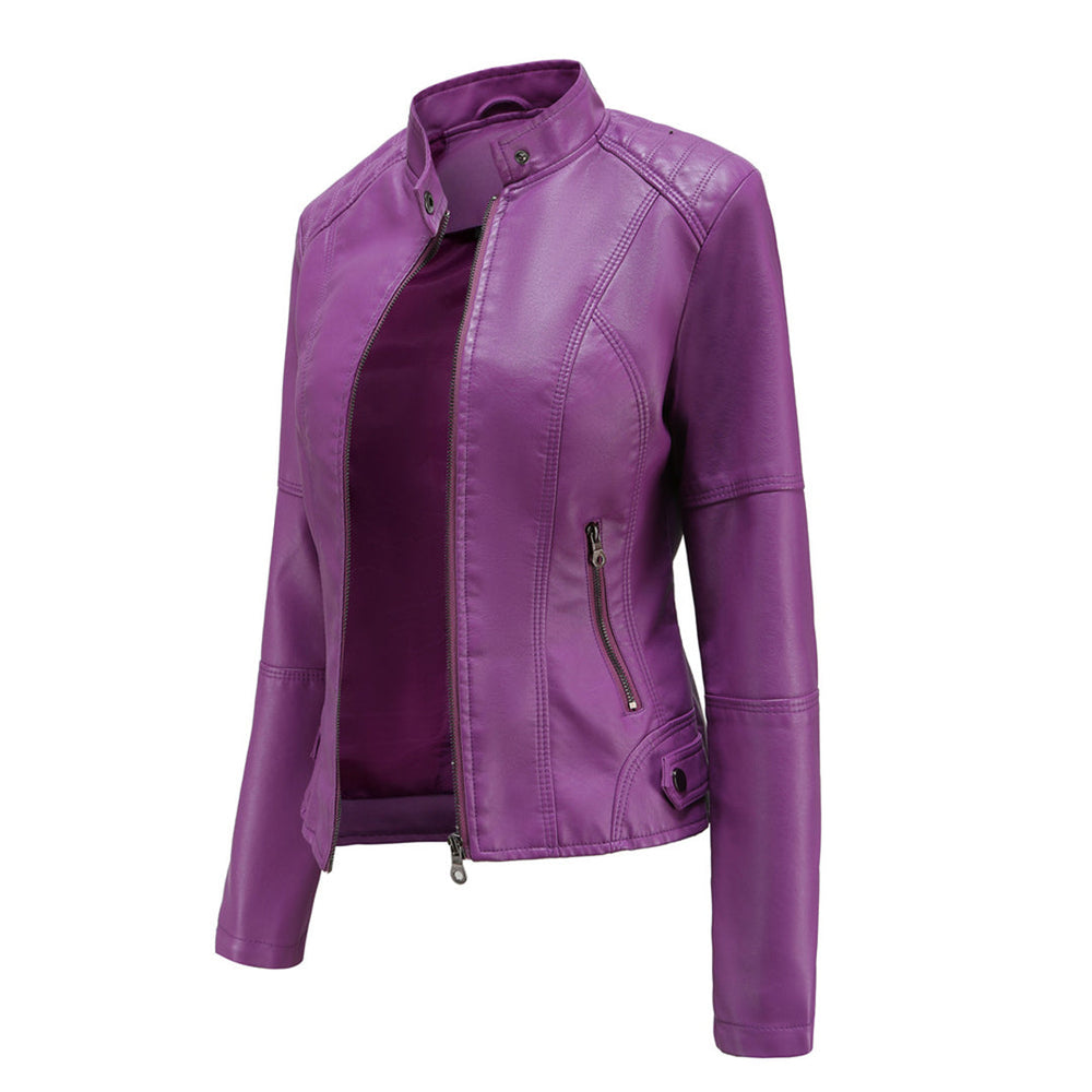 Mavis - Women's Faux Leather Biker Jacket