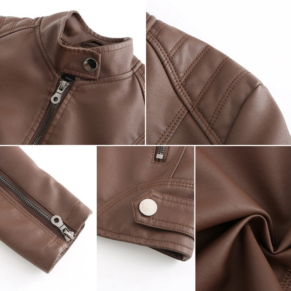 Mavis - Women's Faux Leather Biker Jacket