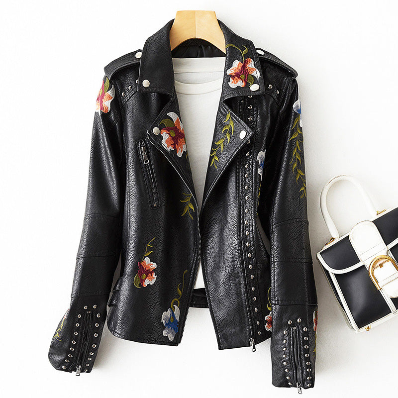 Merritt - Women's Faux Leather Moto Jacket