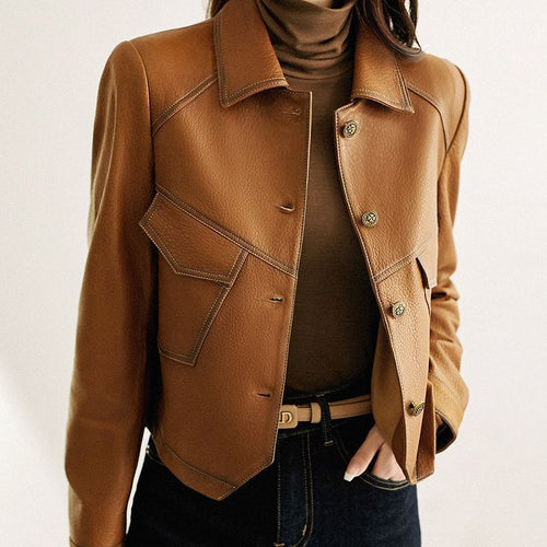 Millicent - Women's Cropped Leather Jacket