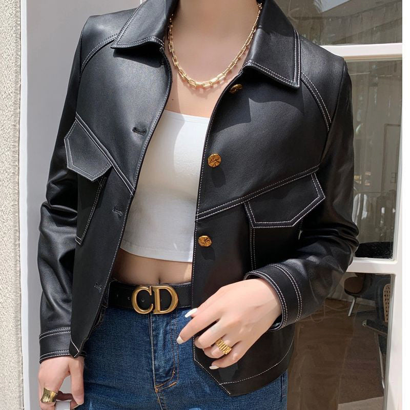 Millicent - Women's Cropped Leather Jacket
