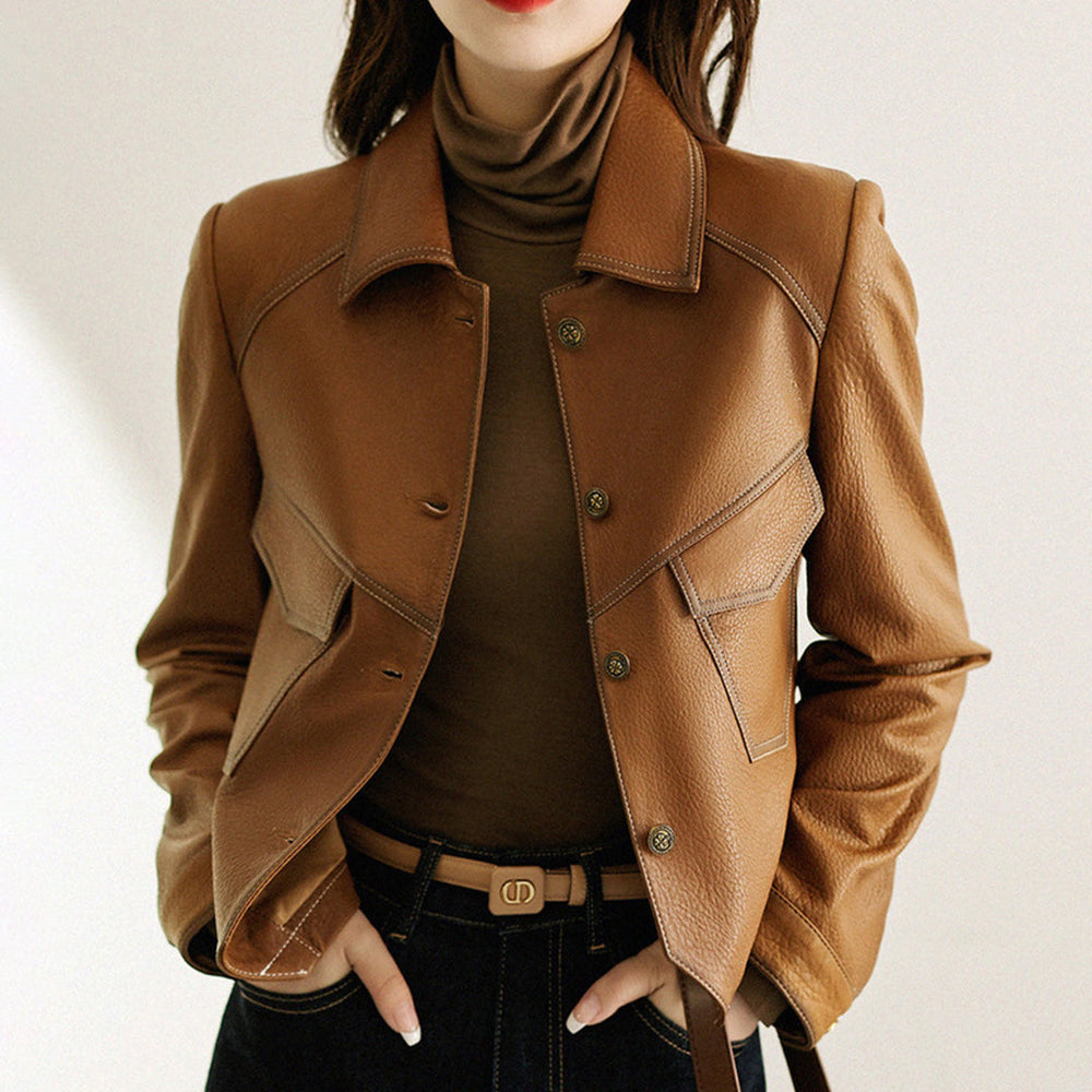 Millicent - Women's Cropped Leather Jacket