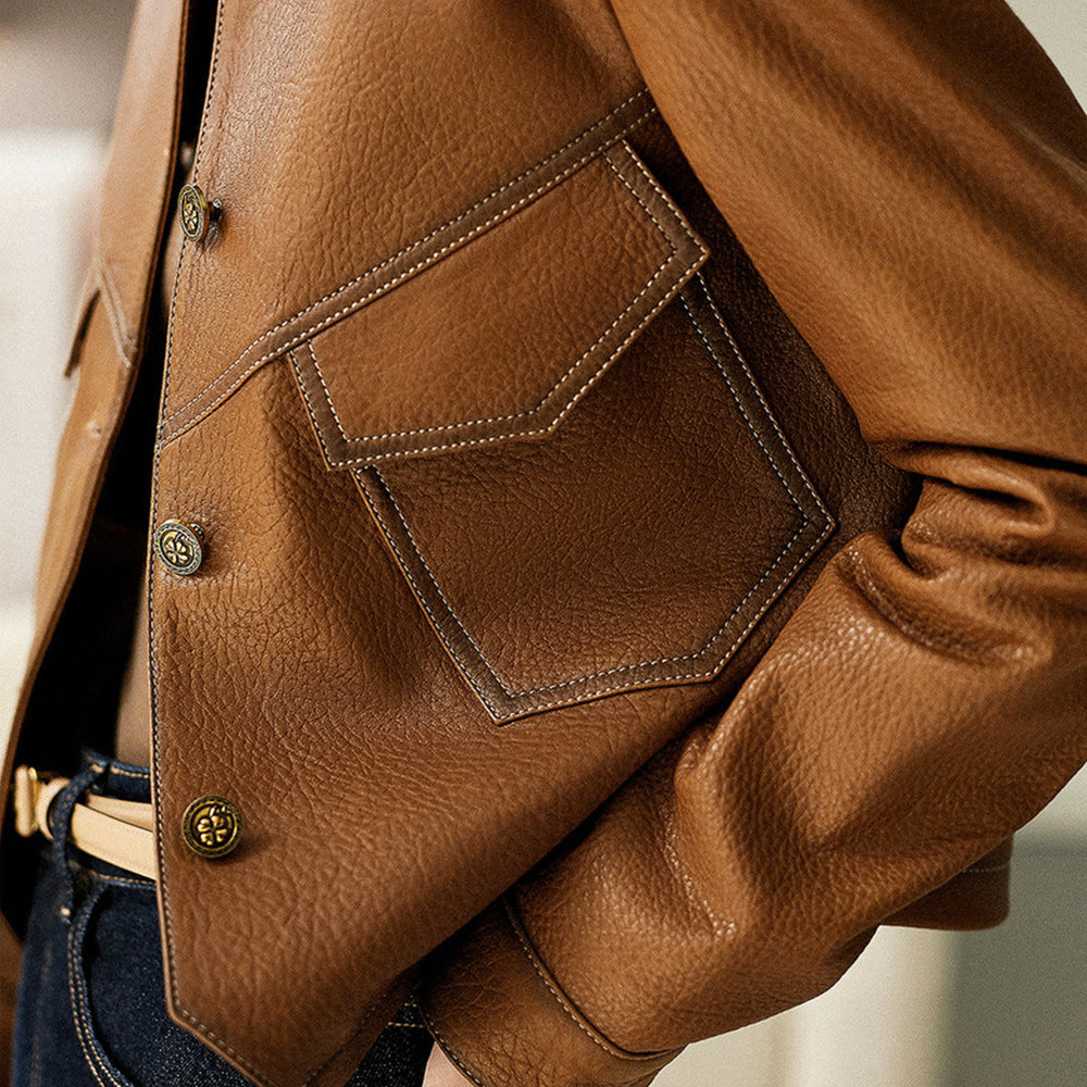 Millicent - Women's Cropped Leather Jacket