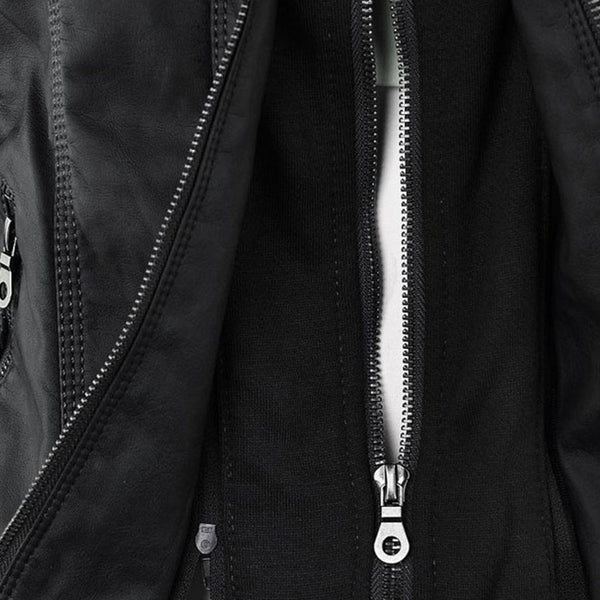 Nadia - Women's Hooded Leather Jacket
