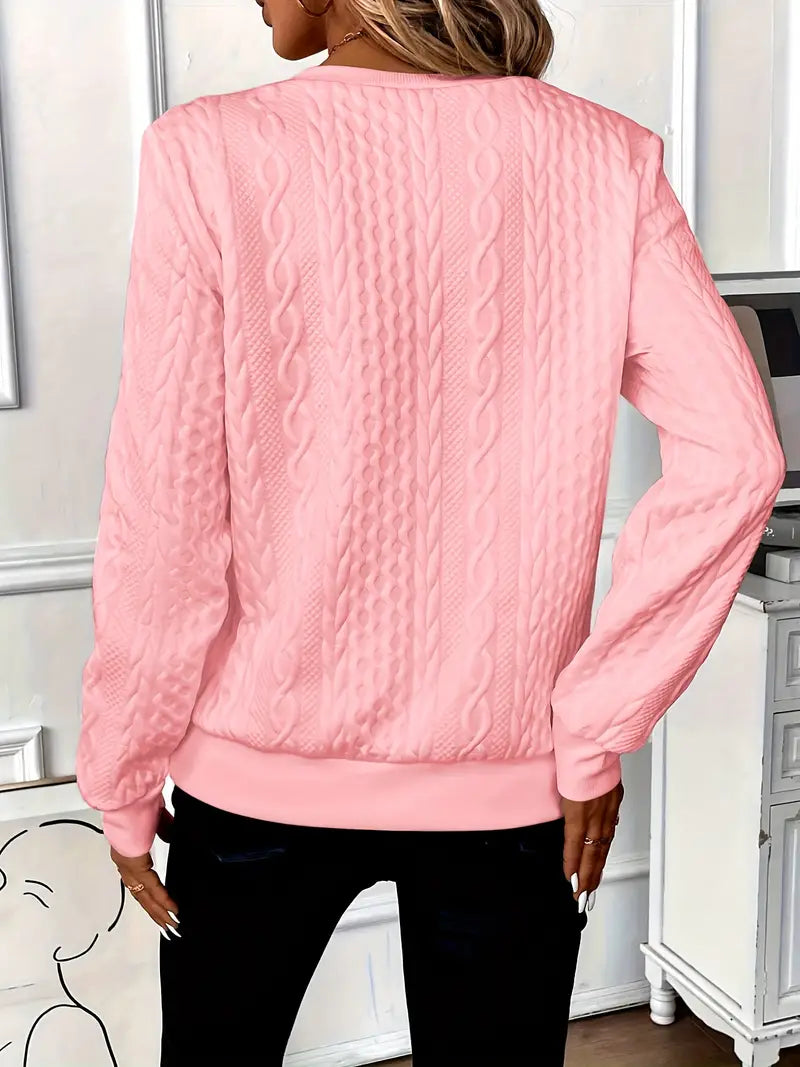 Nell - Women's Cable Knit Pullover Sweater