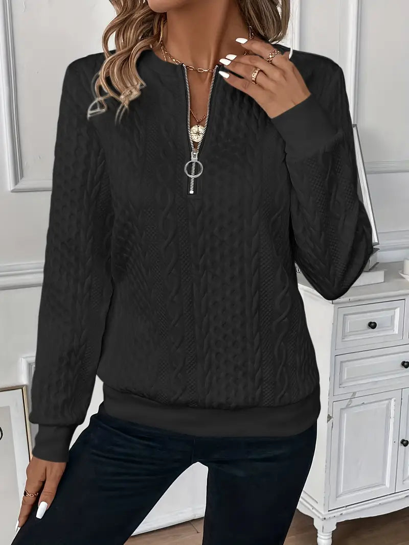 Nell - Women's Cable Knit Pullover Sweater