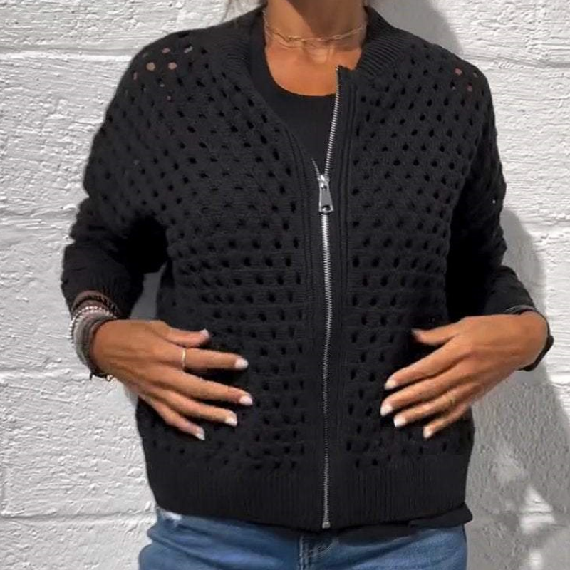 Nerissa - Women's Zip Up Knit Cardigan