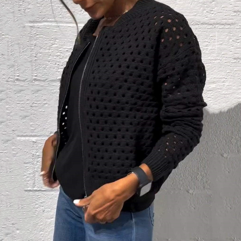Nerissa - Women's Zip Up Knit Cardigan