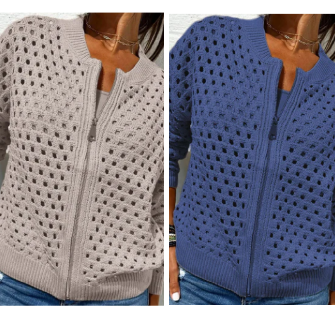 Nerissa - Women's Zip Up Knit Cardigan