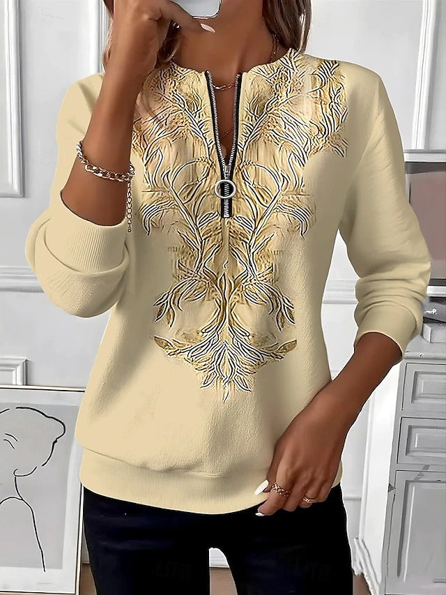 Octavia - Women's Half Zip Knit Sweater