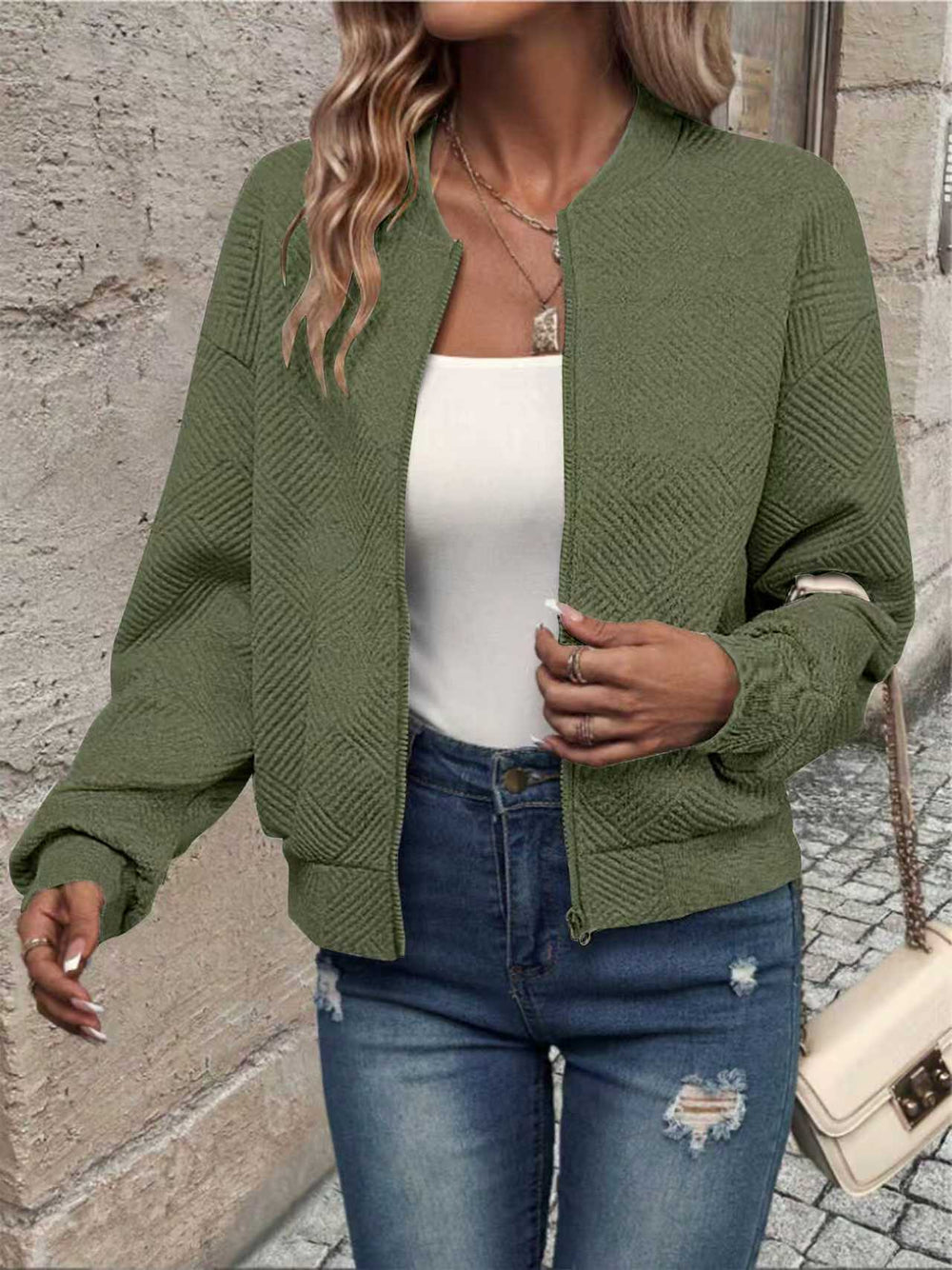 Odile - Women's Zip Up Knit Jacket
