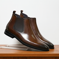 Oswald - Men's Brown Leather Chelsea Boots