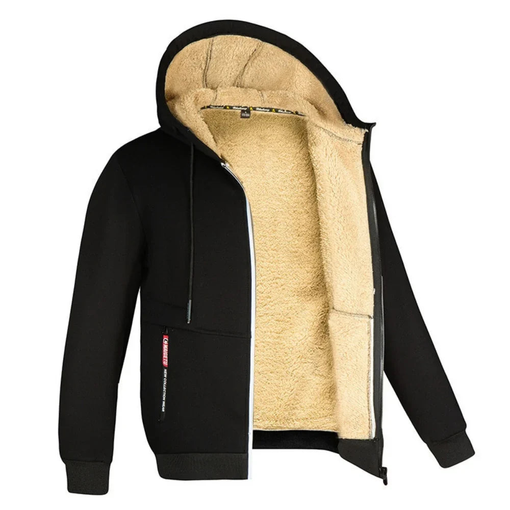 Percival - Men's Sherpa Lined Zip Up Hoodie