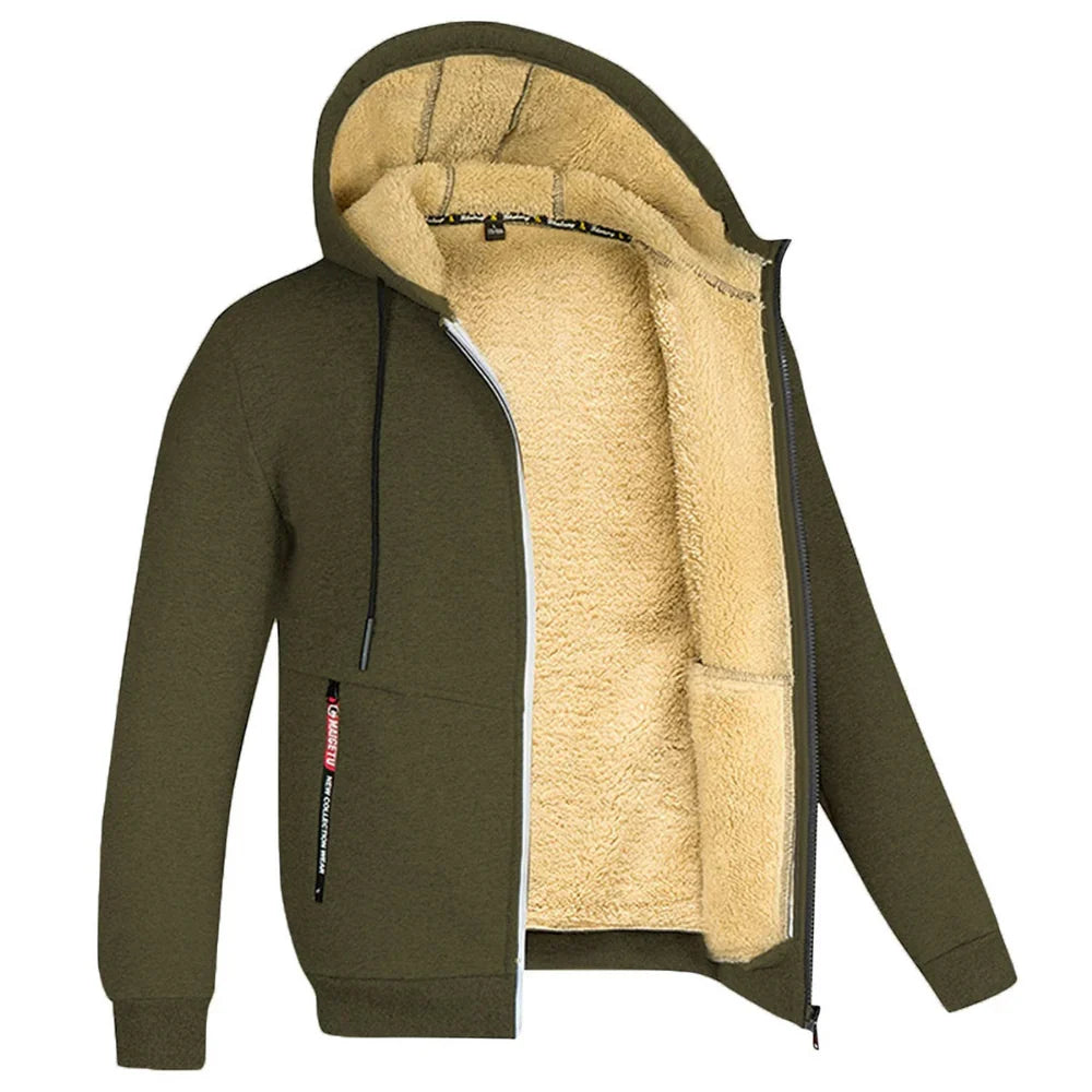 Percival - Men's Sherpa Lined Zip Up Hoodie