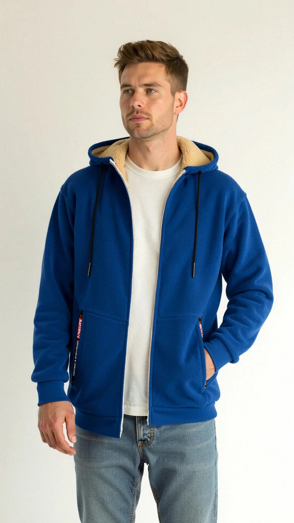 Percival - Men's Sherpa Lined Zip Up Hoodie