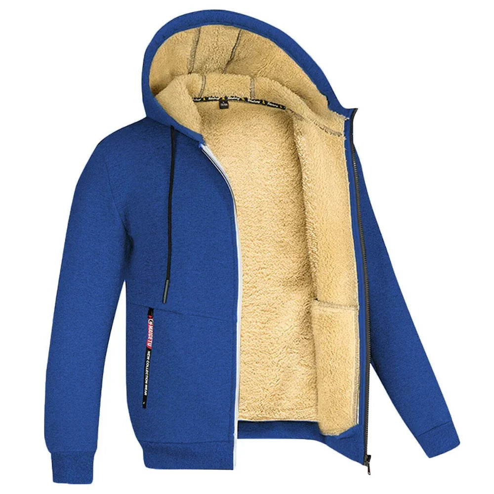 Percival - Men's Sherpa Lined Zip Up Hoodie