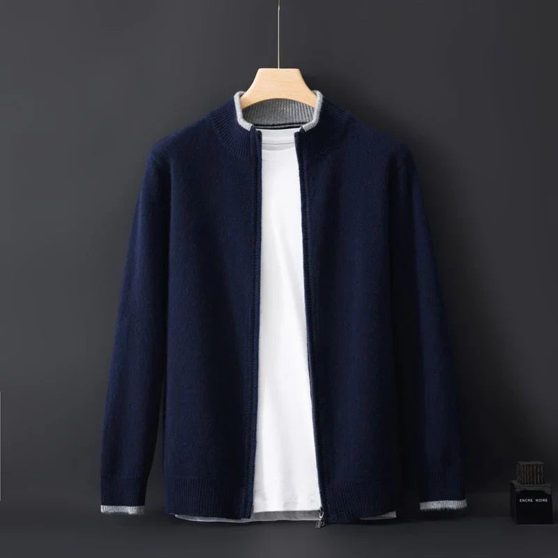 Quentin - Men's Stand Collar Zip Up Jacket