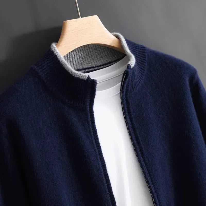 Quentin - Men's Stand Collar Zip Up Jacket