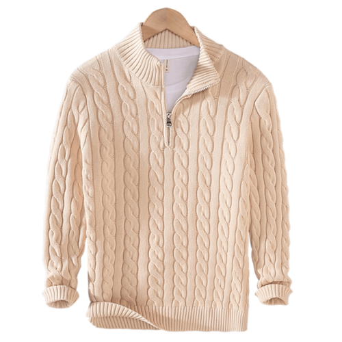 Ramsey - Men's Cable Knit Zip Up Sweater