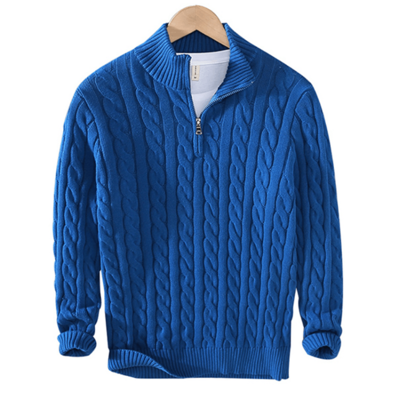 Ramsey - Men's Cable Knit Zip Up Sweater