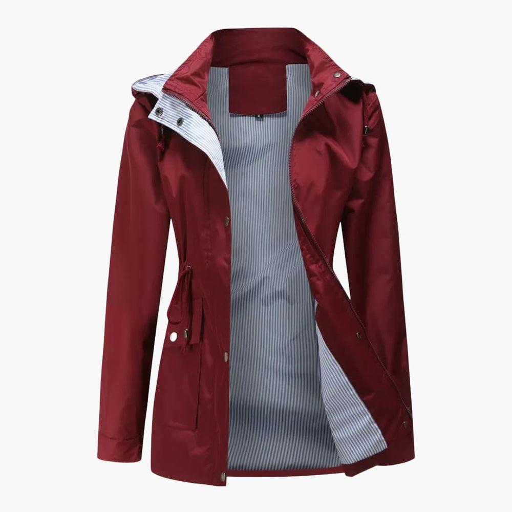 Saskia - Women's Long Hooded Rain Jacket