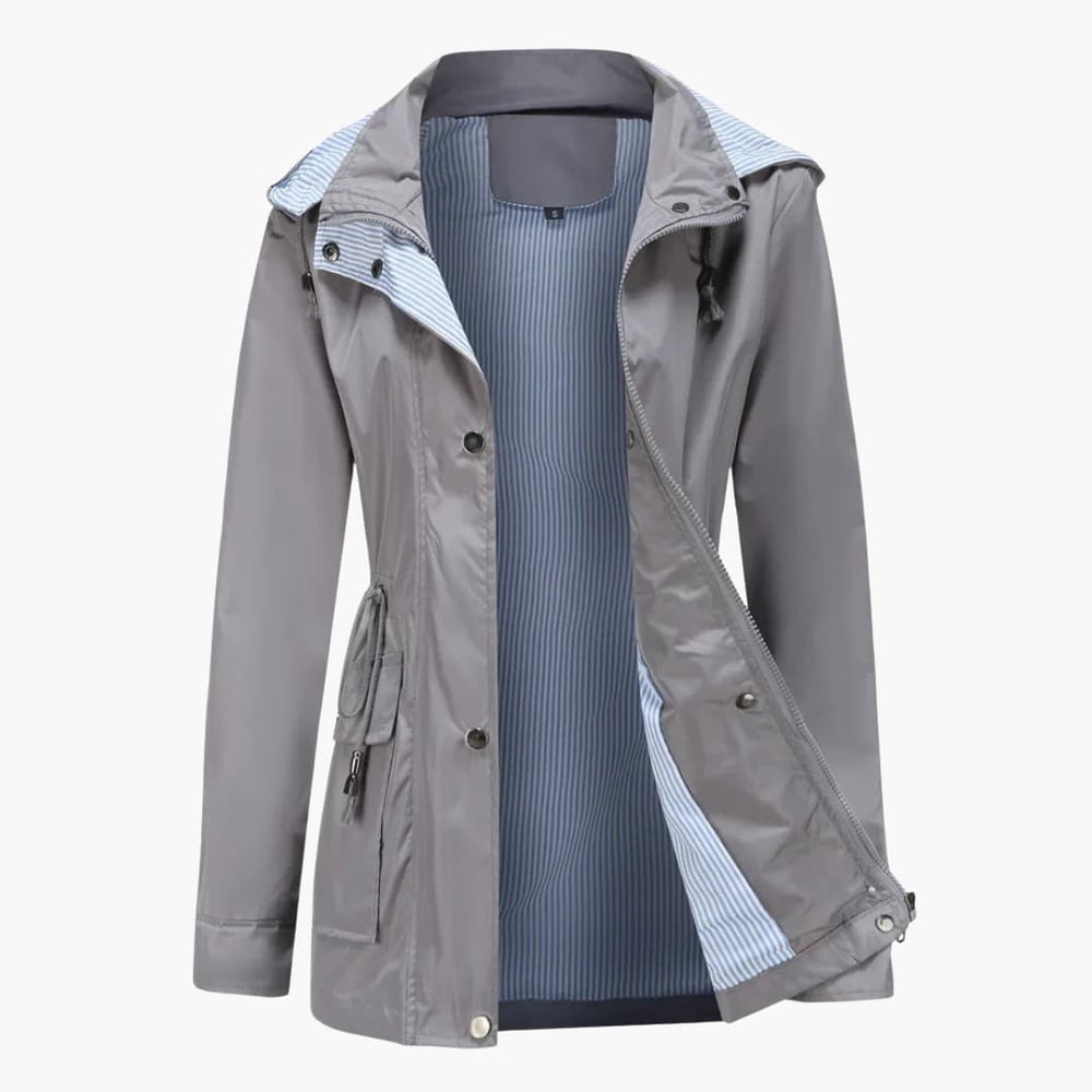 Saskia - Women's Long Hooded Rain Jacket