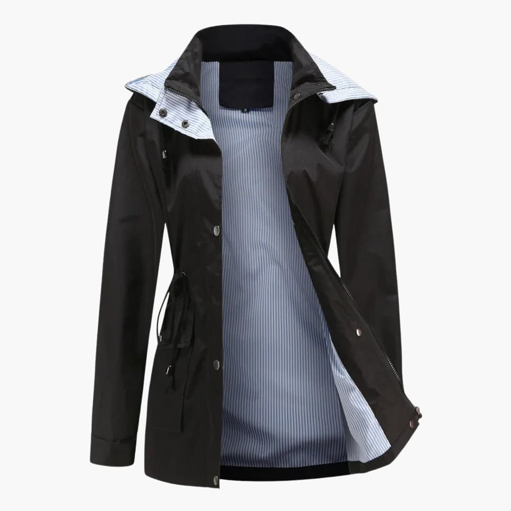 Saskia - Women's Long Hooded Rain Jacket