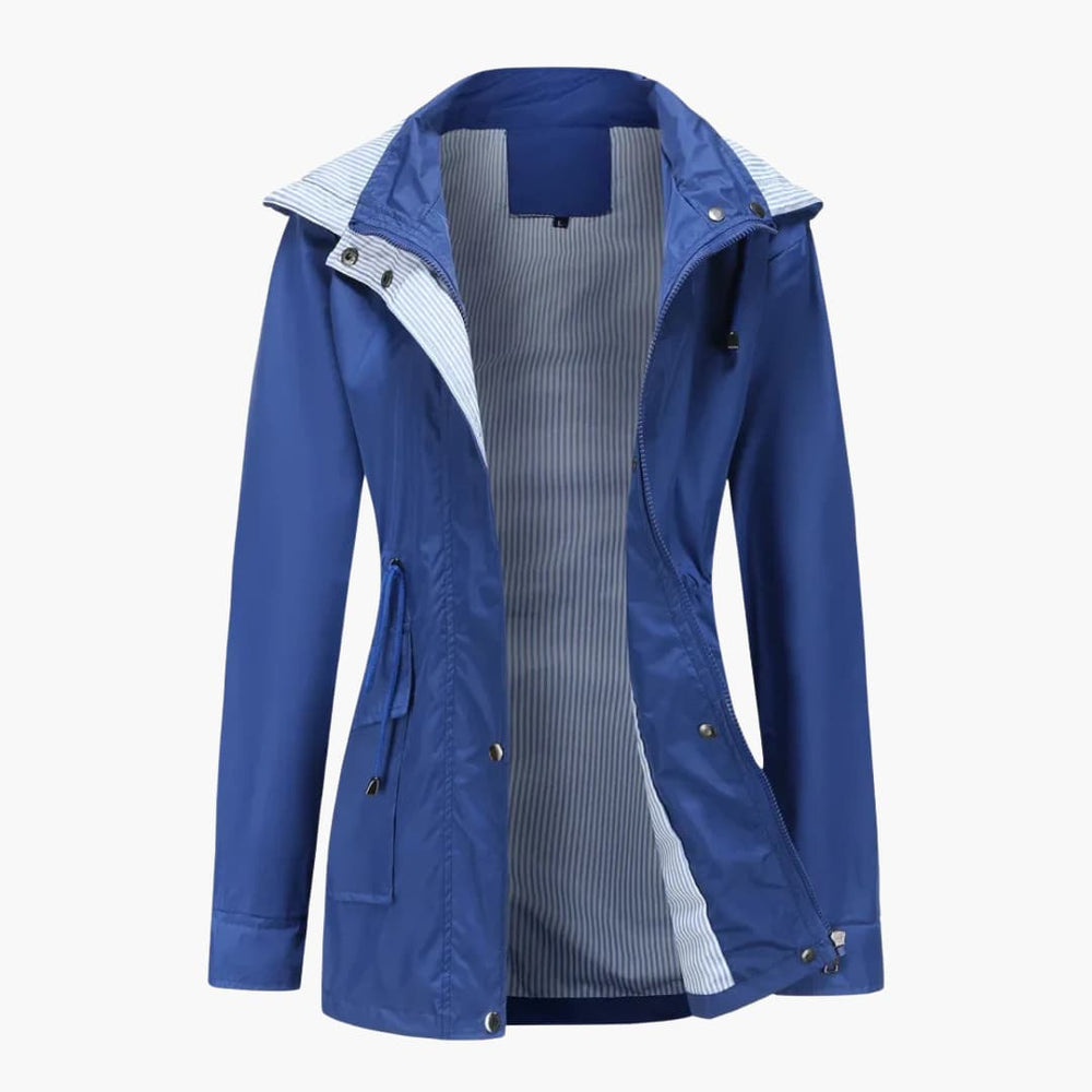 Saskia - Women's Long Hooded Rain Jacket