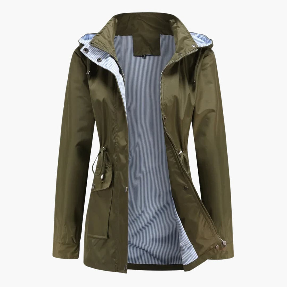 Saskia - Women's Long Hooded Rain Jacket