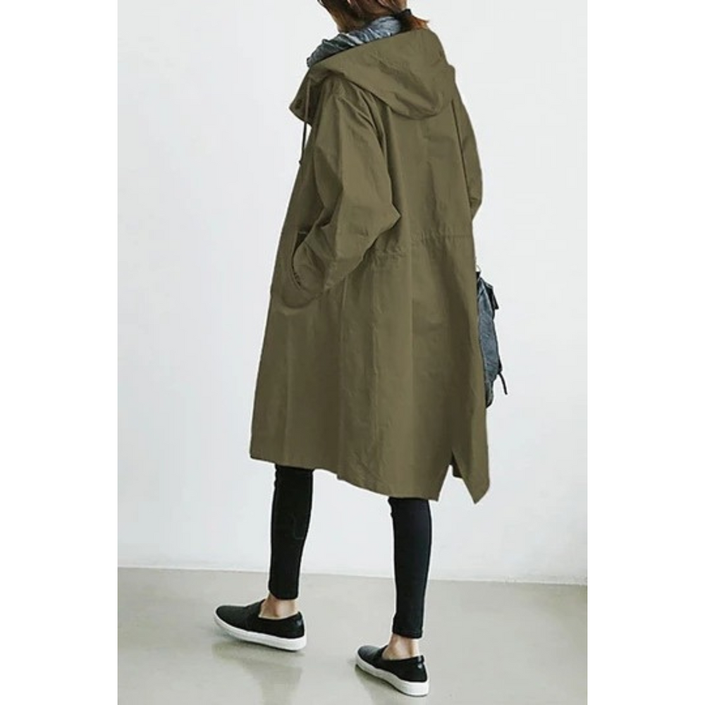 Simone - Women's Long Hooded Trench Coat