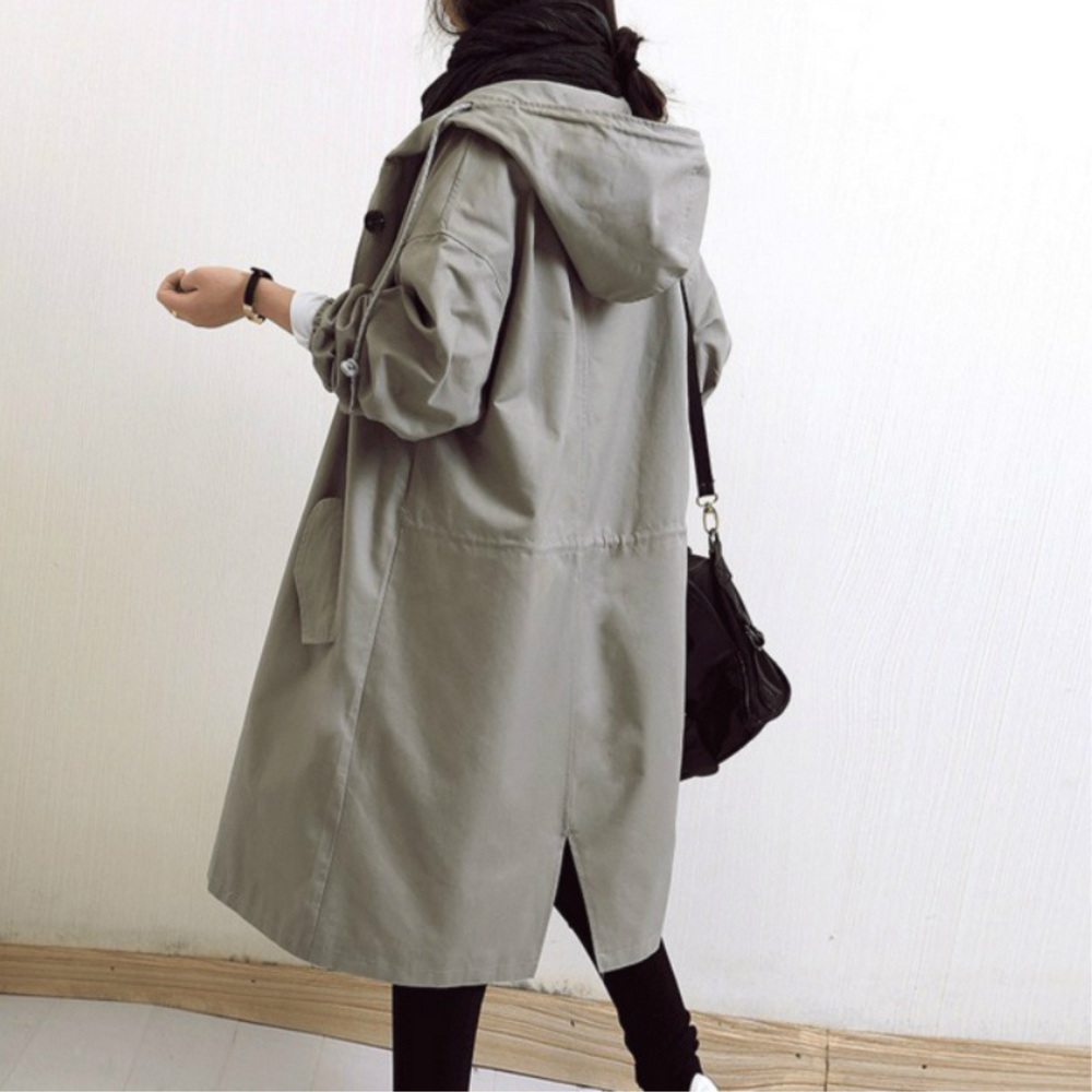 Simone - Women's Long Hooded Trench Coat