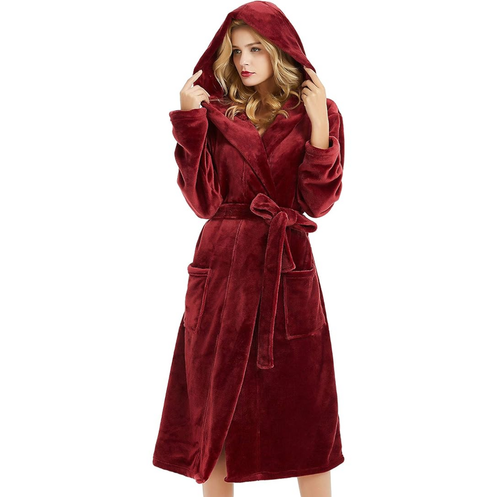 Theodora - Women's Hooded Fleece Bathrobe